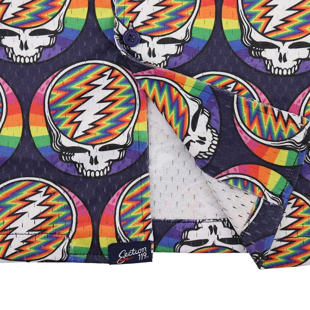 Grateful Dead | Mesh Button Down | Rainbow Stealie