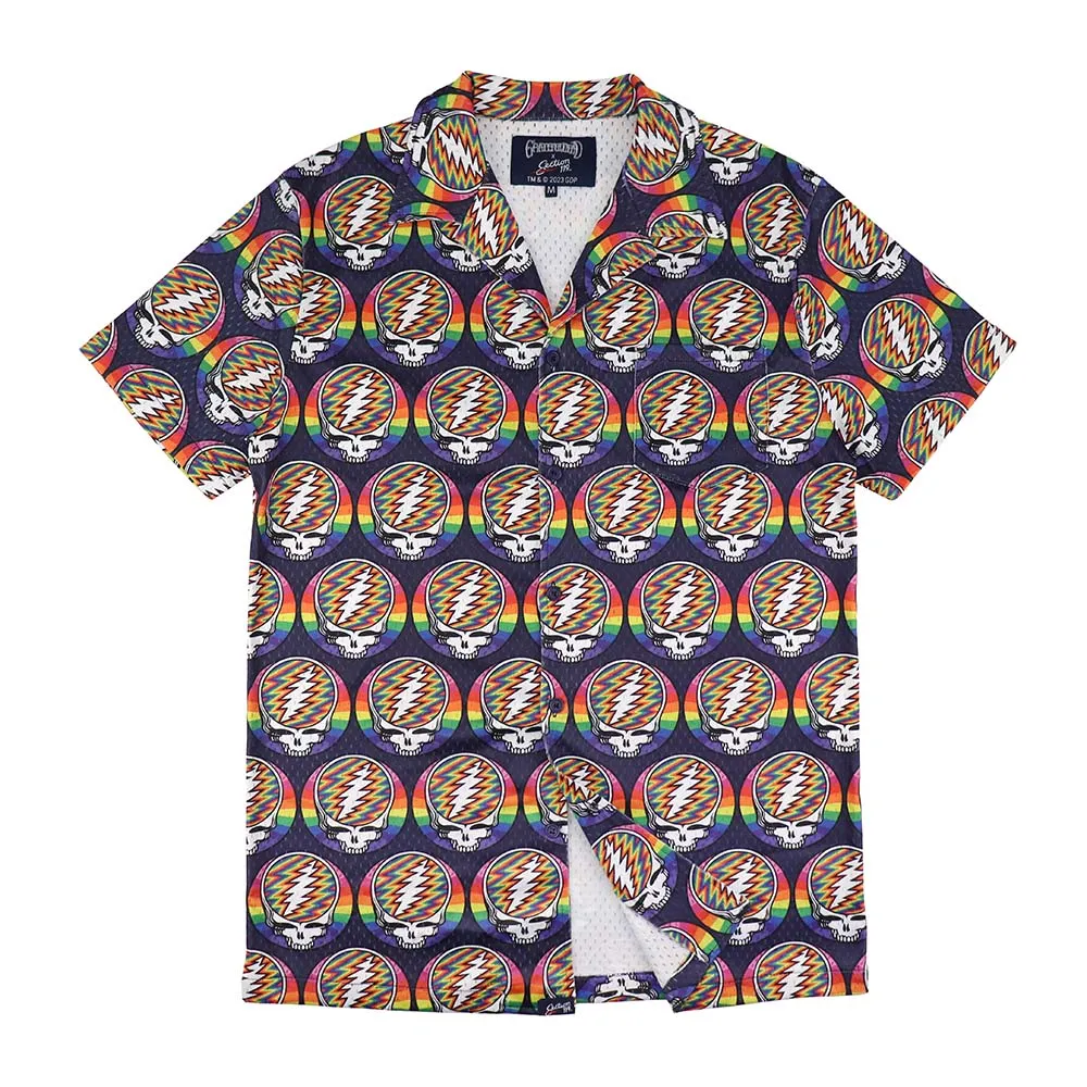 Grateful Dead | Mesh Button Down | Rainbow Stealie