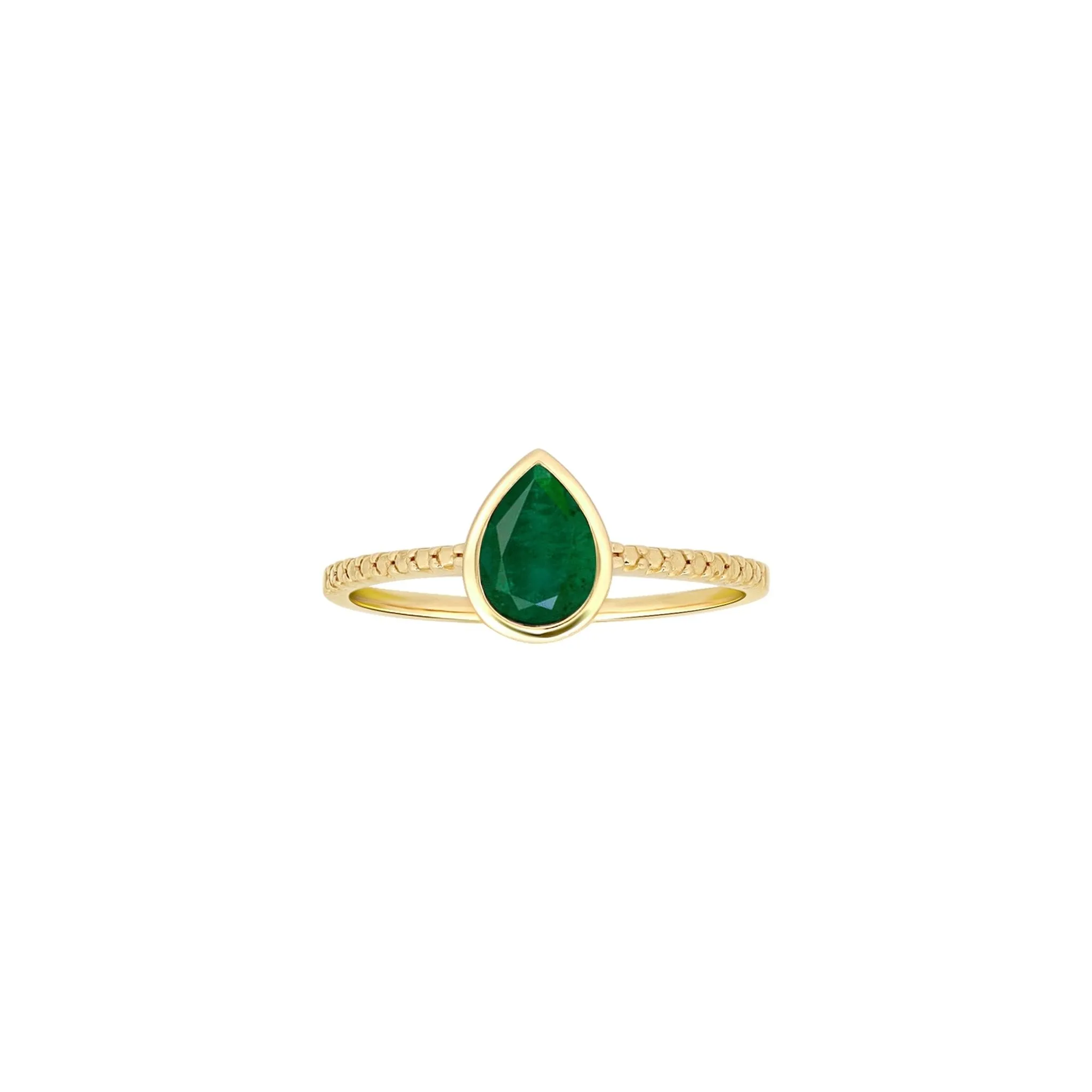 Green Agate Teardrop Bezel Set Cocktail Ring