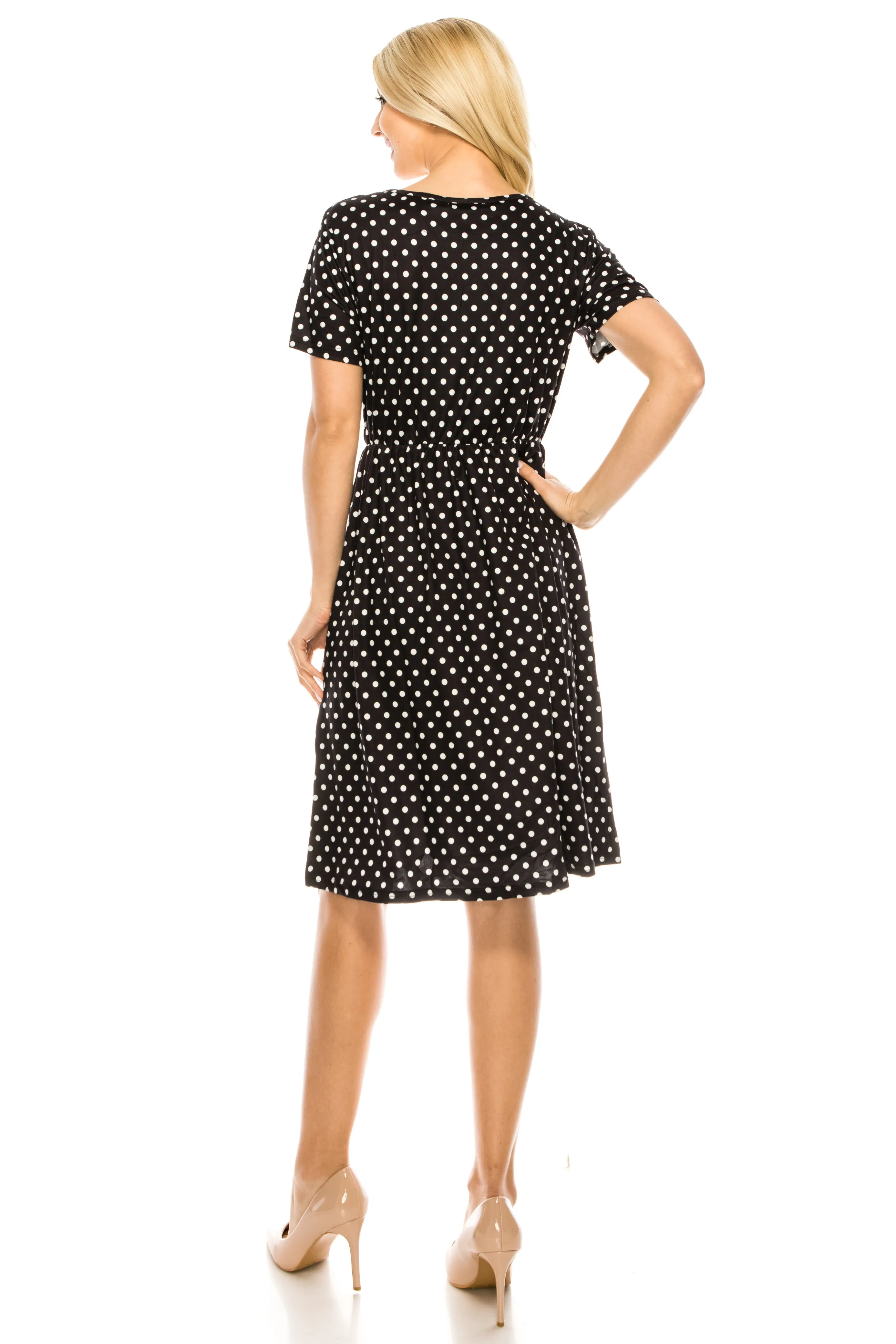 Haute Edition Women's Crewneck Button Down Dress With Front Pockets