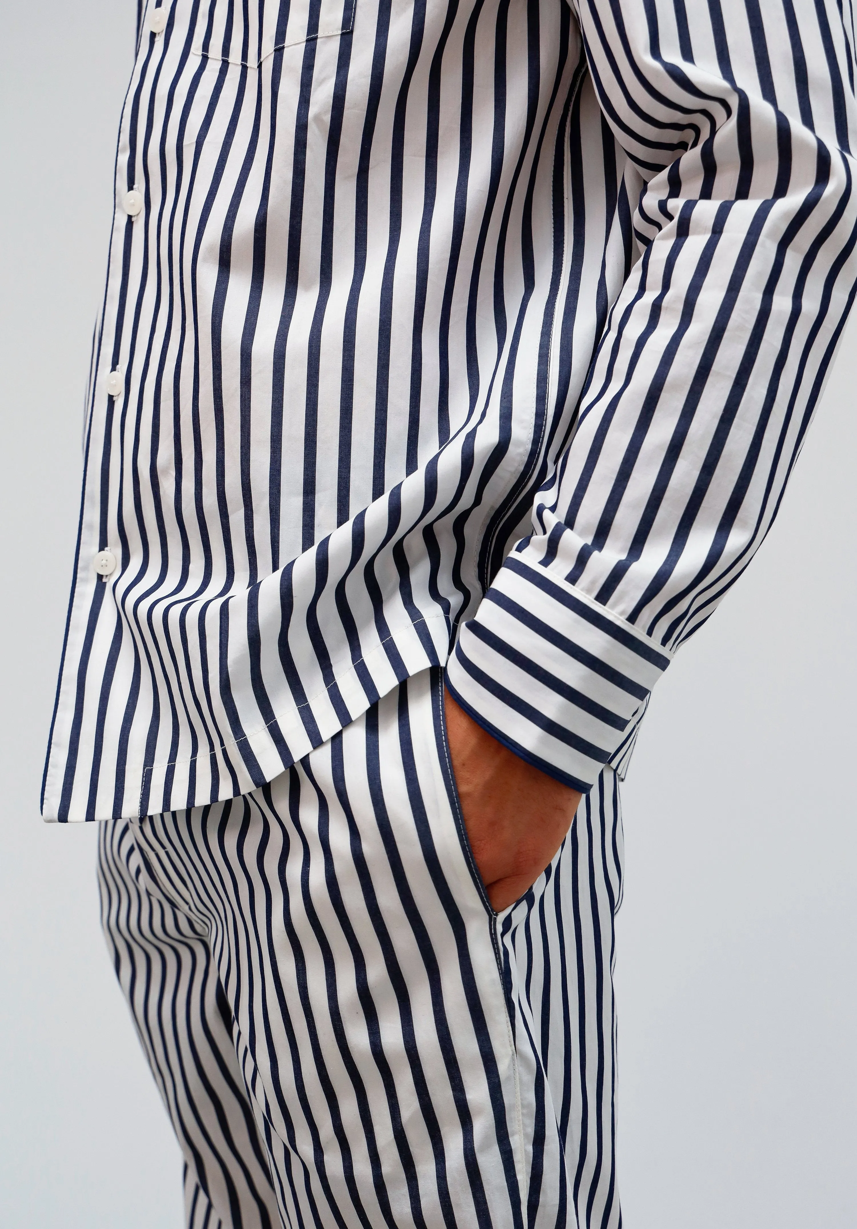 Henry Pajama Set in Navy Breton Stripe