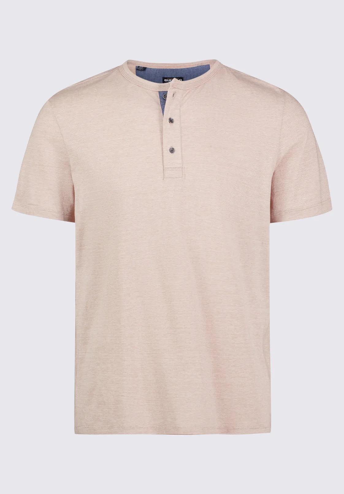 Kandy Men's Short Sleeve Henley, Tan - BM24387