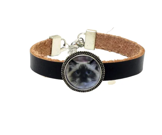 Leather Pet Charm Bracelet Personalized With Your Pet