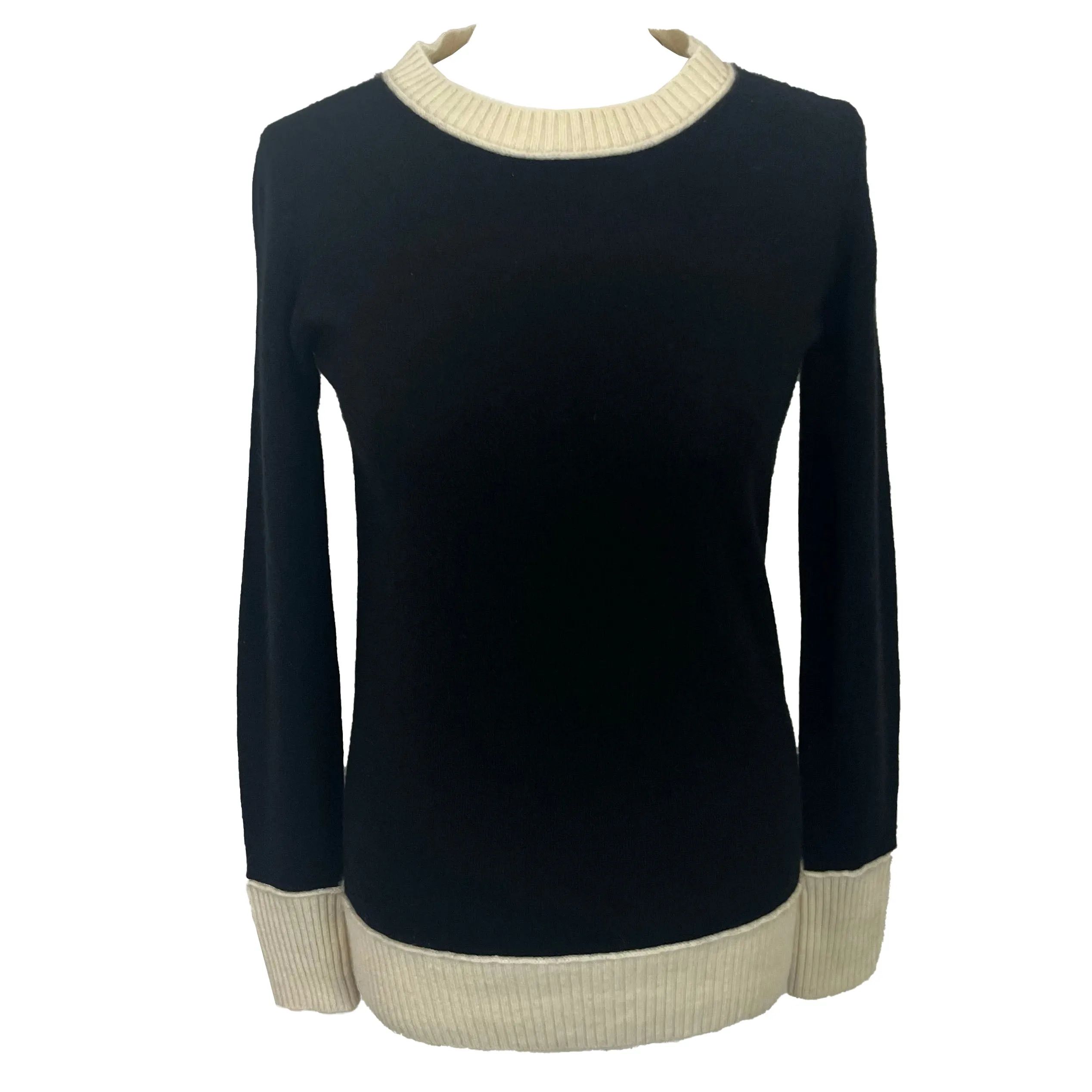 Madeleine Thompson Cashmere Black and Cream Jumper M