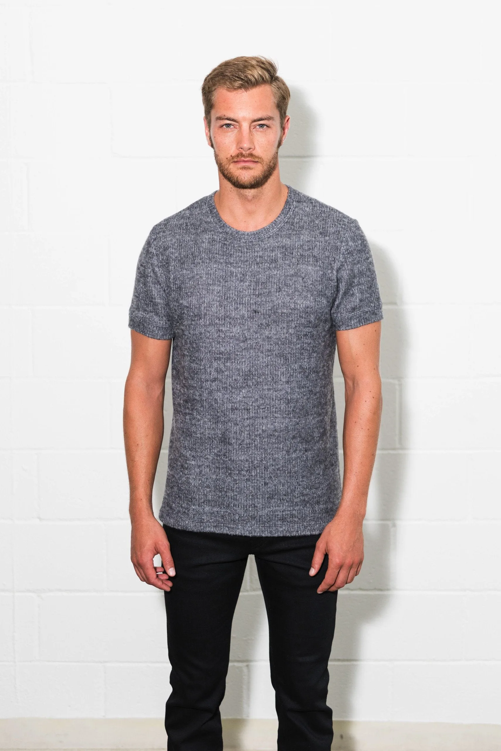 Men's Soft Knit Melange Short Sleeve Crew Tee