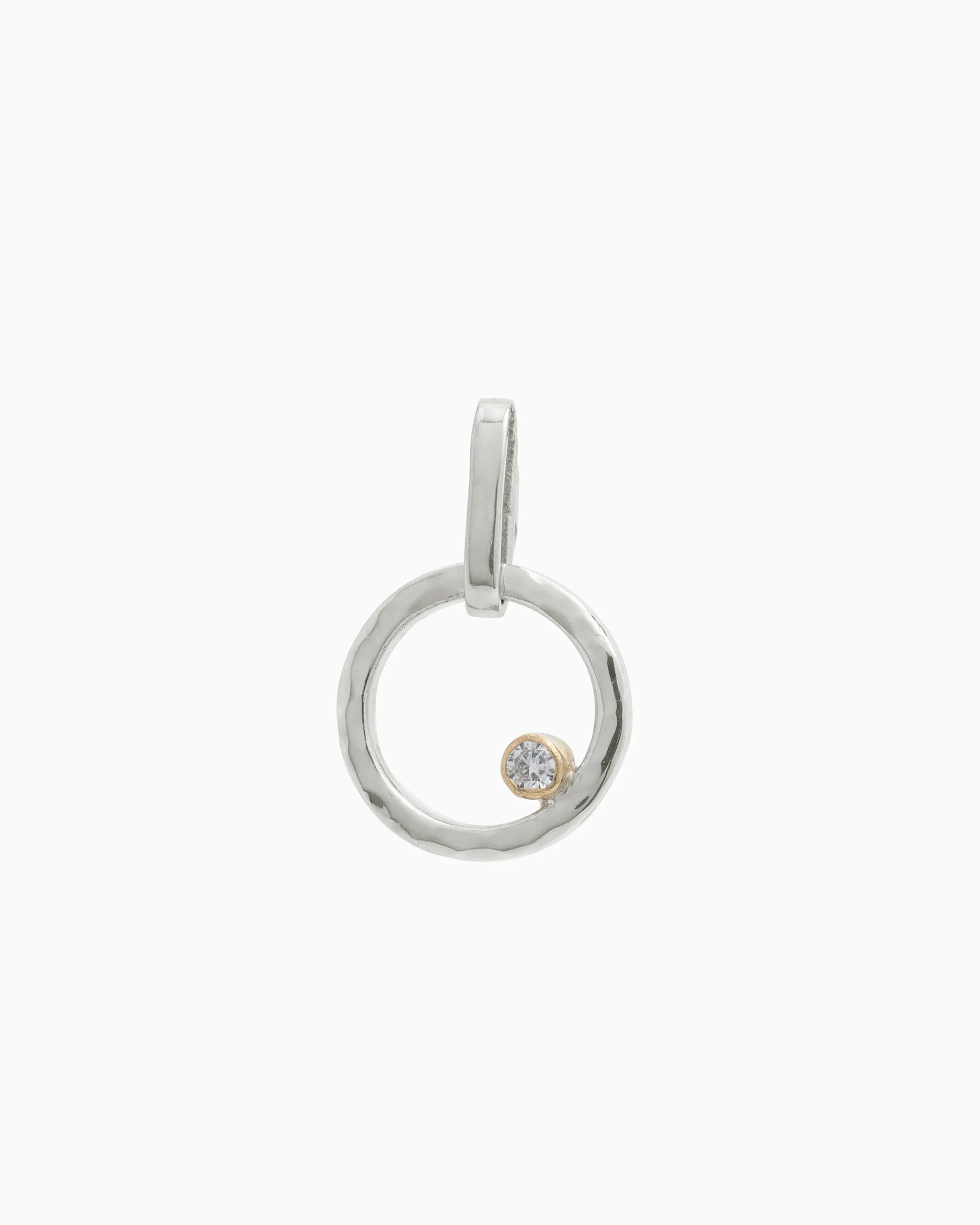 Mini One Love Pendant with Stone - White Zircon