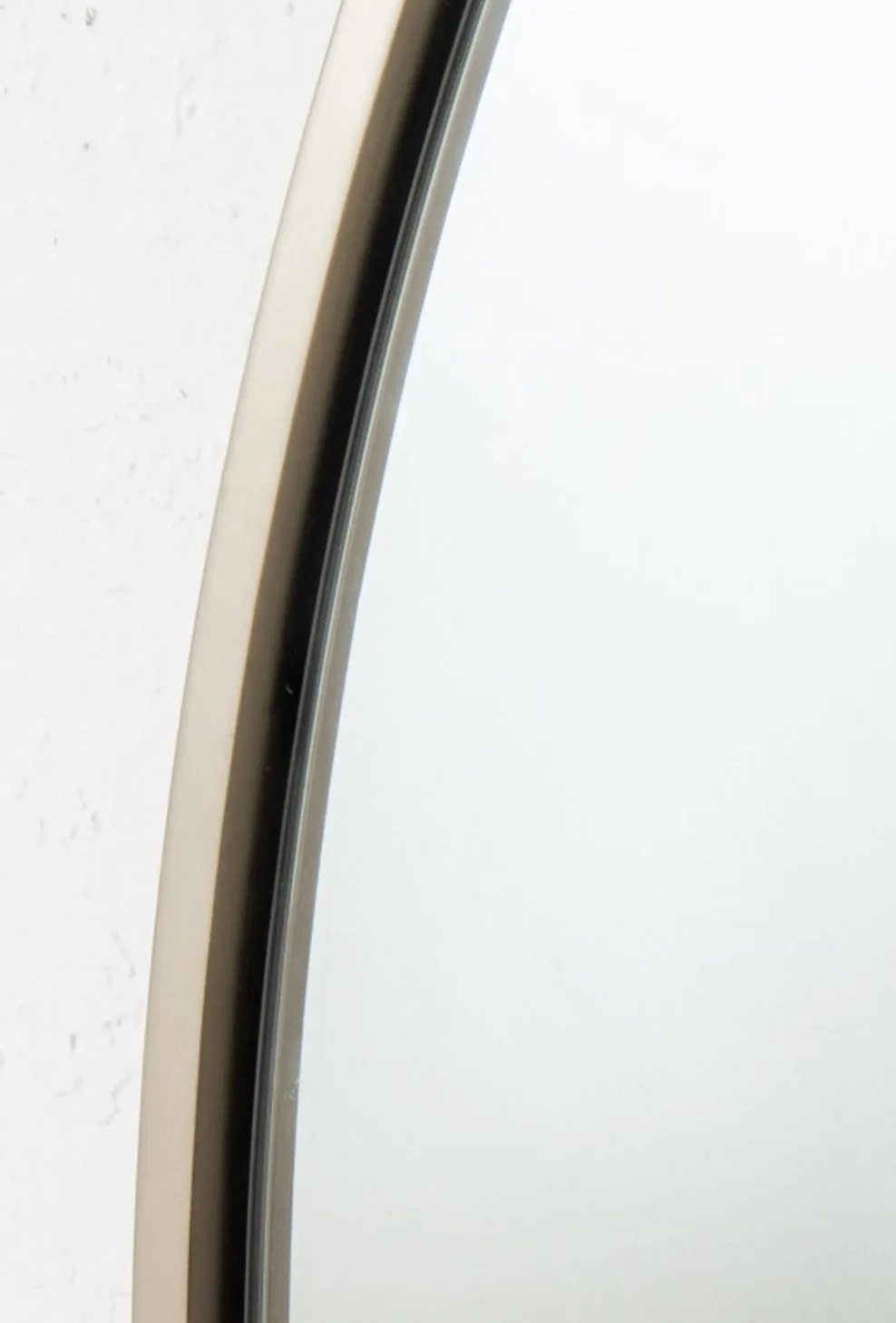 Modern Circular Mirror with Brushed Steel Frame