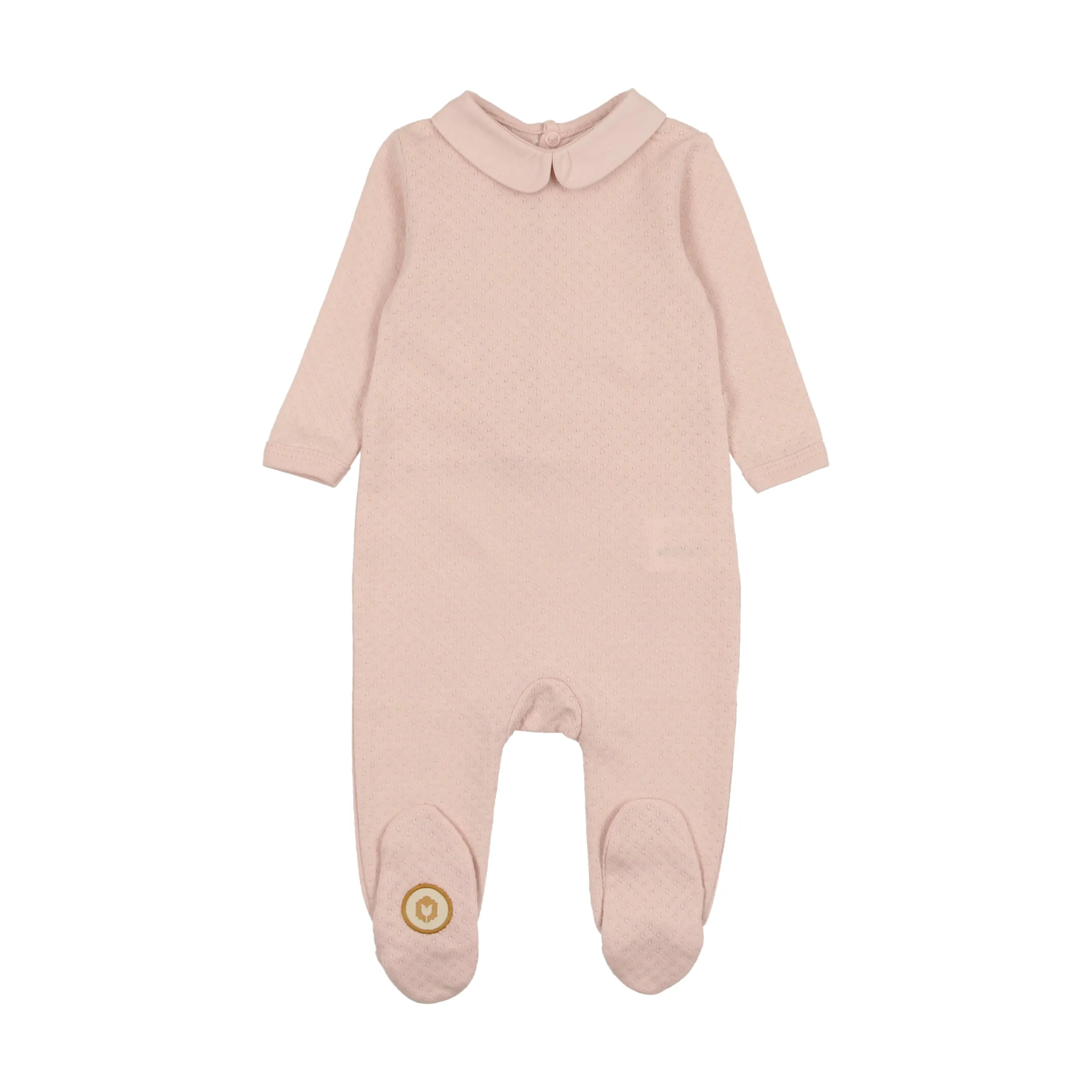 Mon Tresor Baby Textured Elegance Girls Footie Light Rose