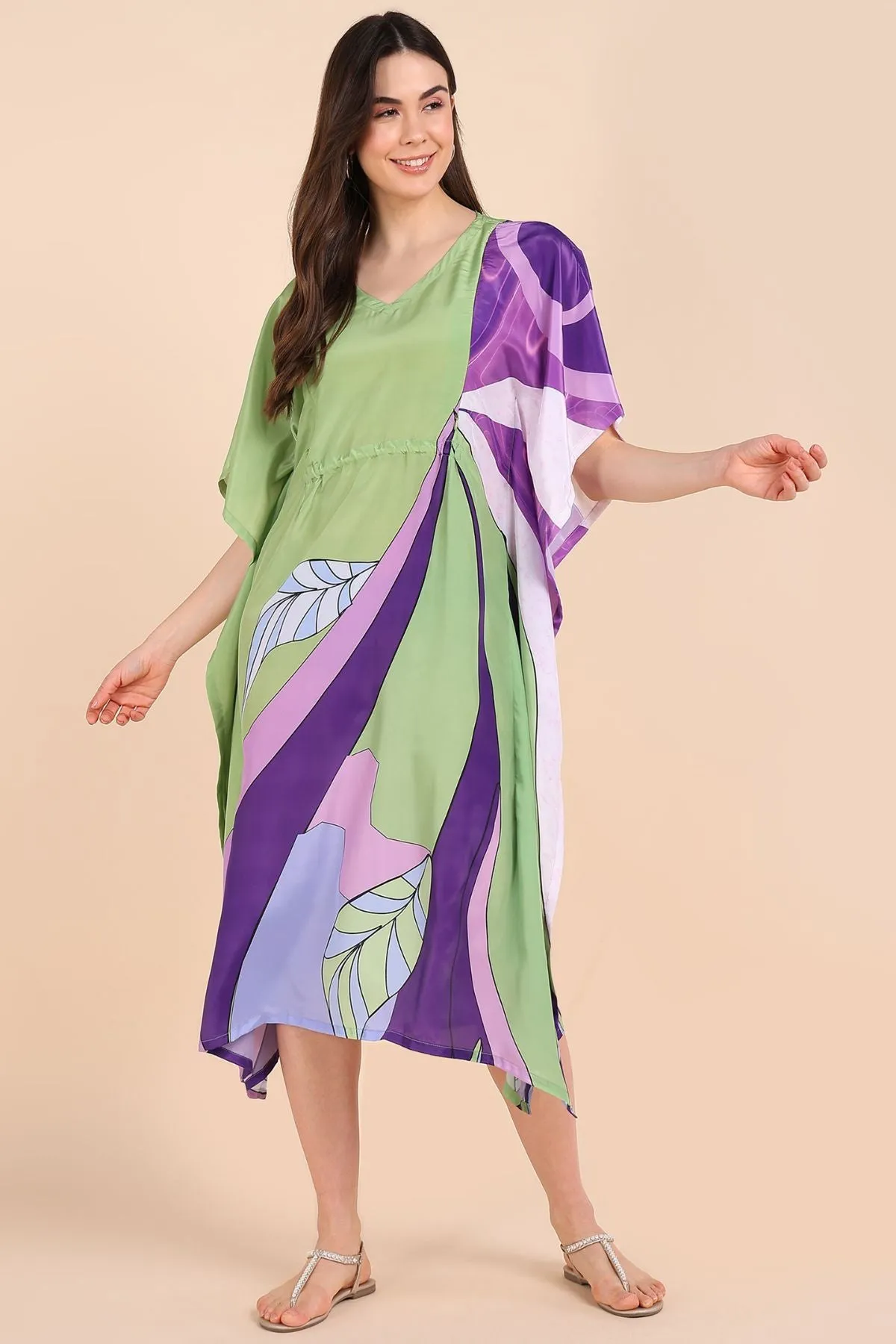 Multicolor Printed Maternity & Feeding Kaftan