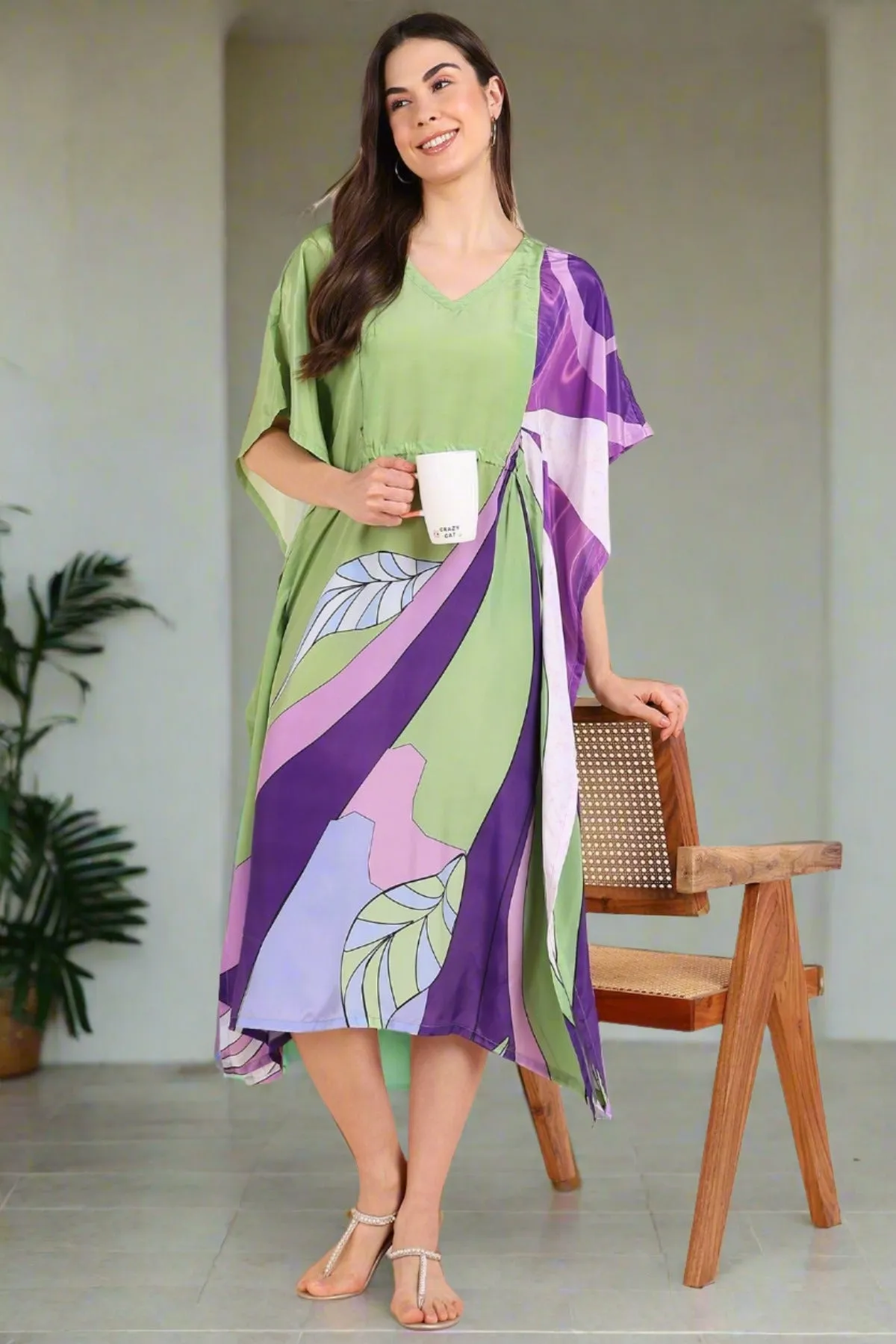 Multicolor Printed Maternity & Feeding Kaftan