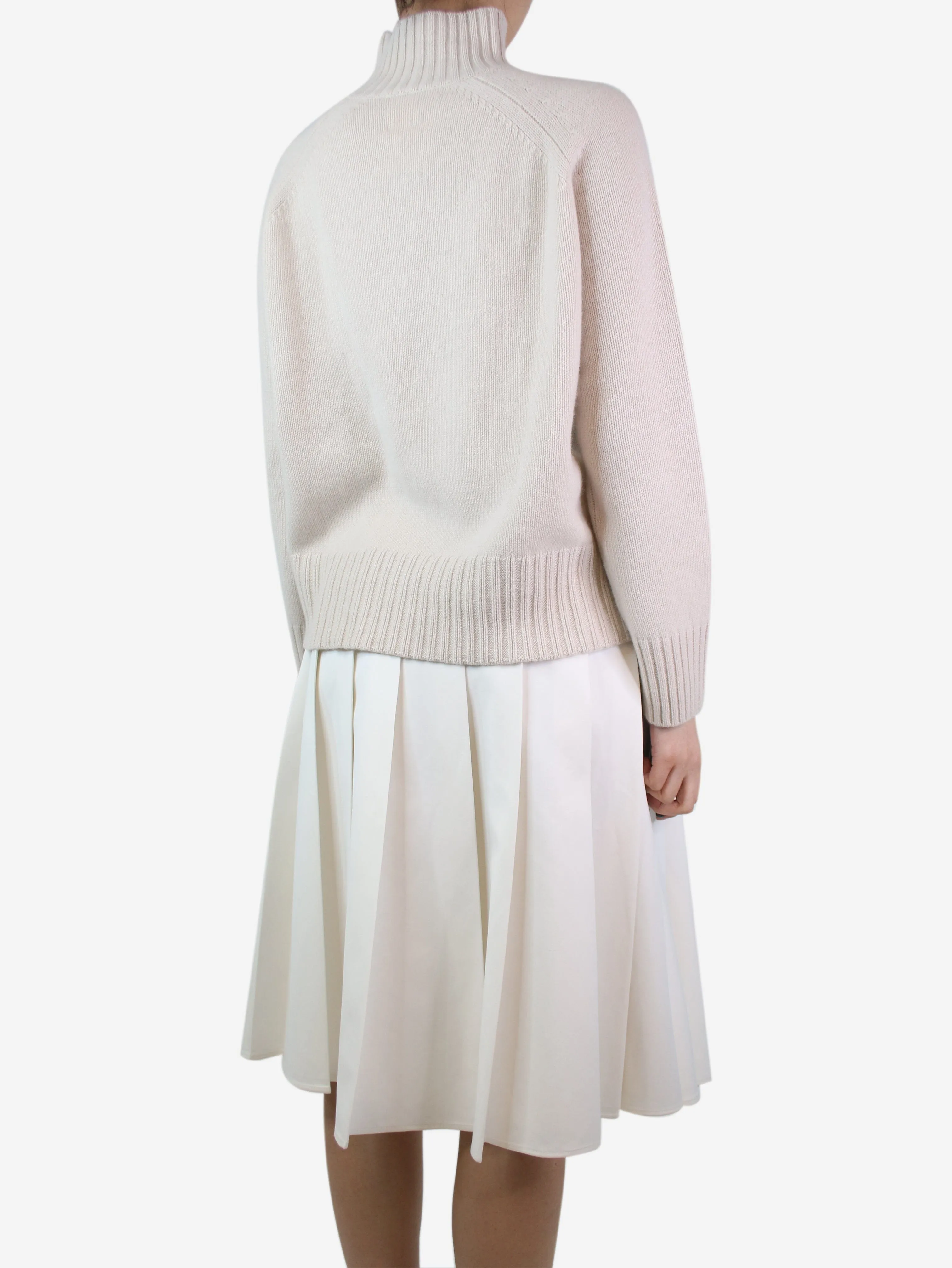 Neutral high-neck cashmere jumper - size S