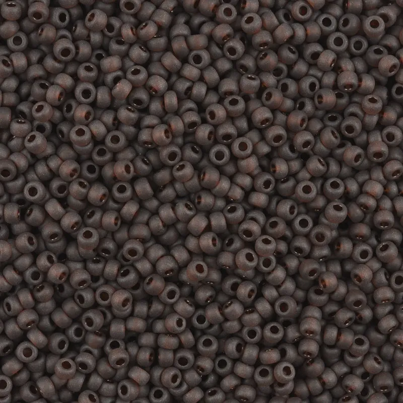 Seed Beads-6/0 Round-135F Matte Transparent Root Beer-Miyuki-16 Grams