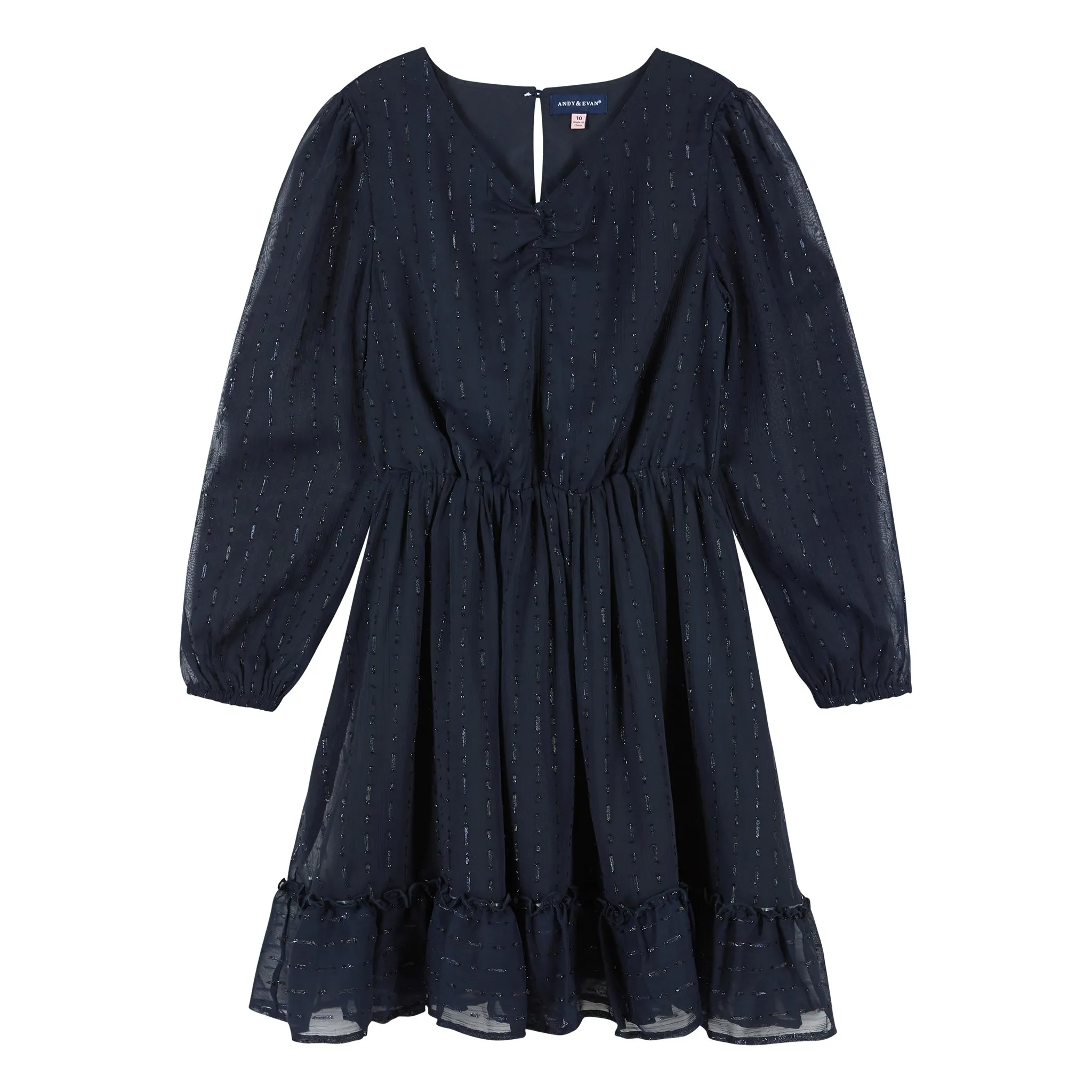 Starry Elegance Lurex Dress (Size 7-16 Years) | Navy