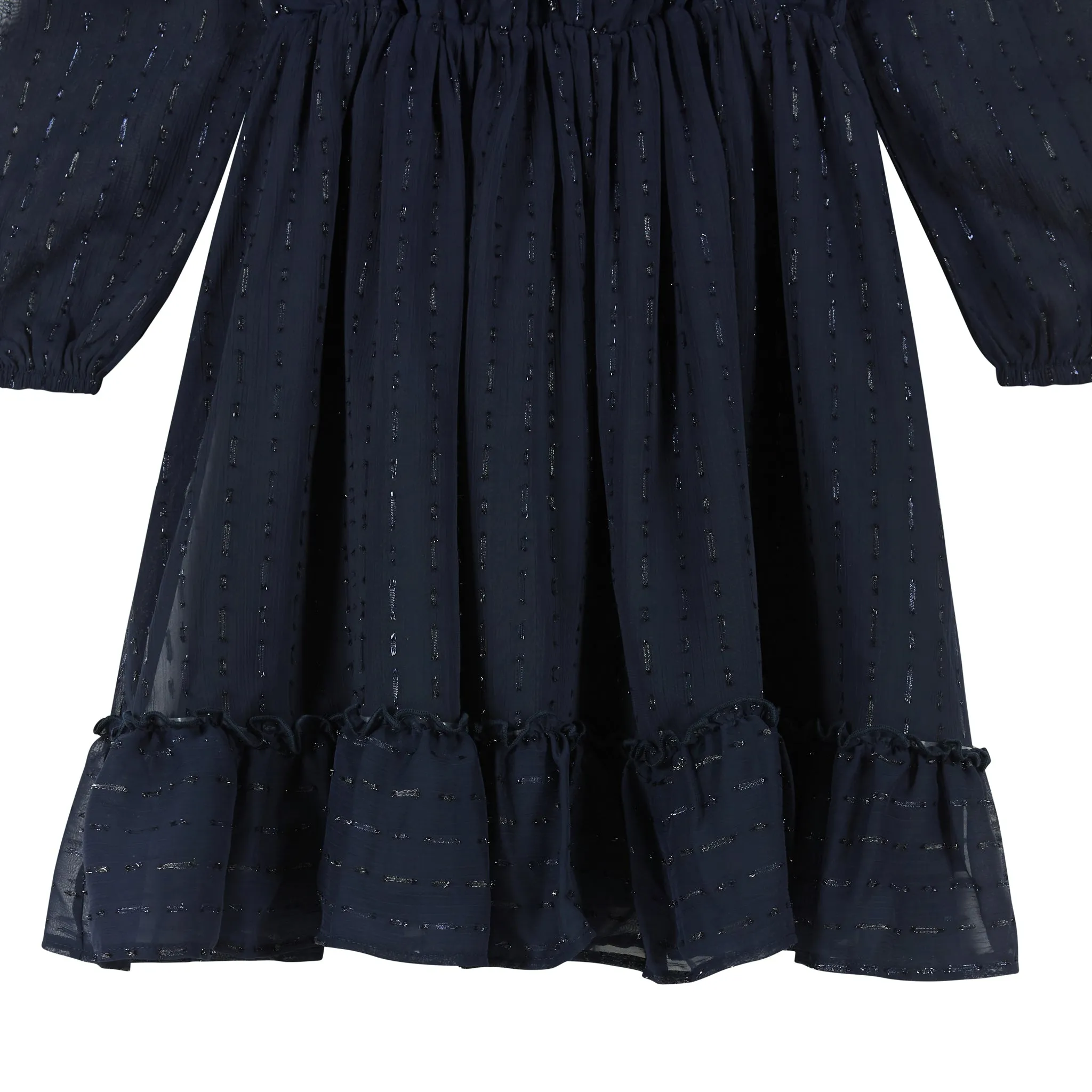 Starry Elegance Lurex Dress (Size 7-16 Years) | Navy