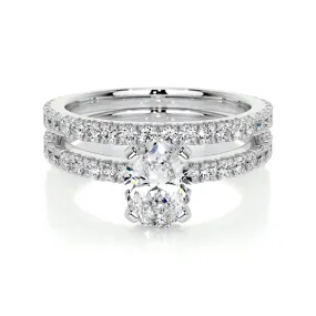 Stephanie Lab Grown Diamond Bridal Set -18K White Gold