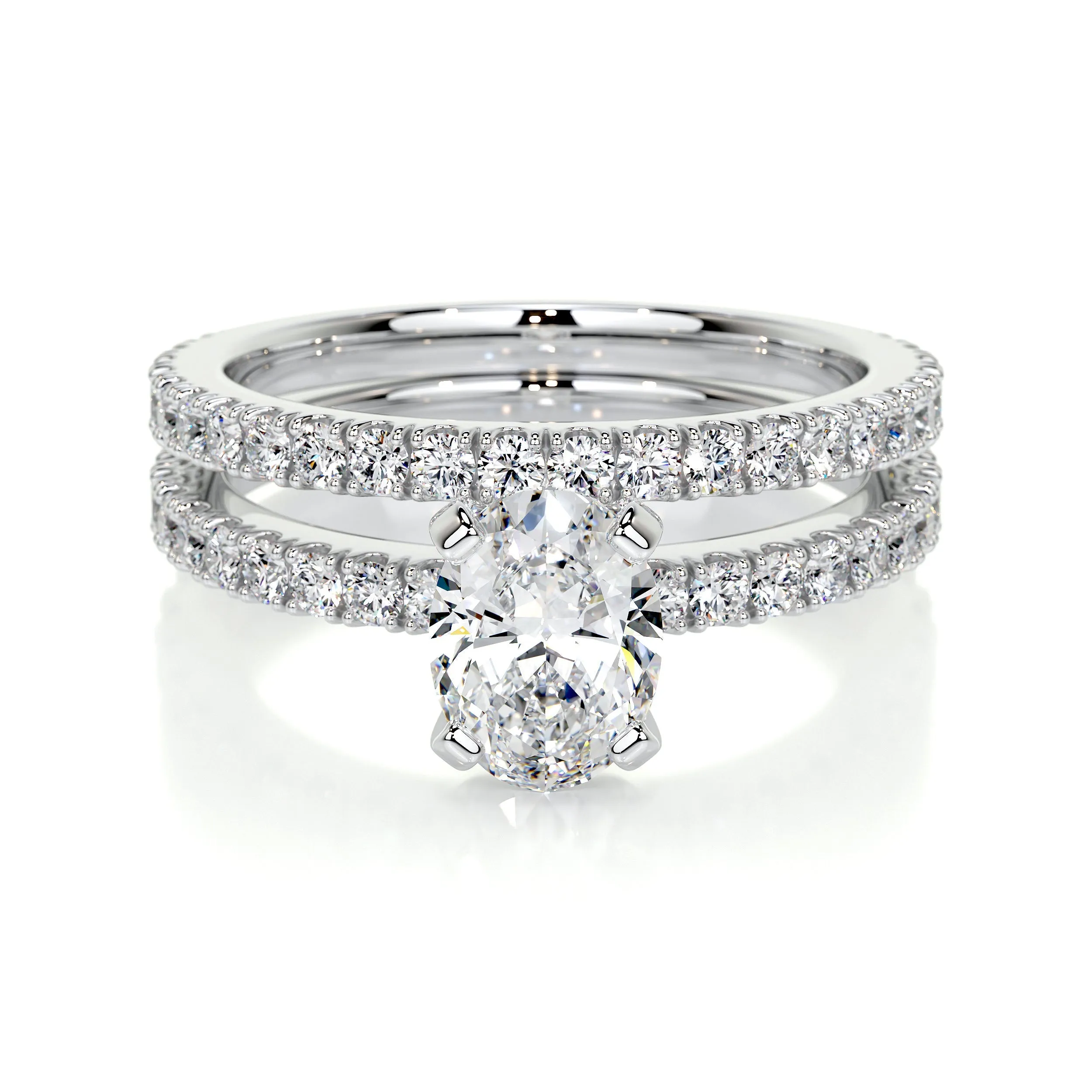 Stephanie Lab Grown Diamond Bridal Set -18K White Gold