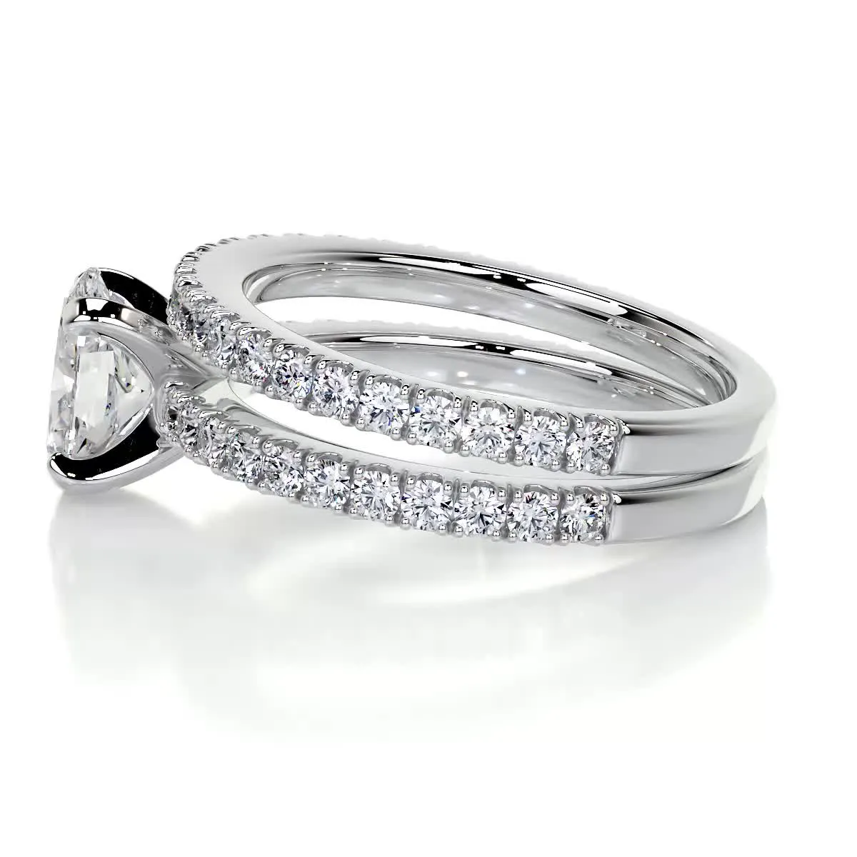 Stephanie Lab Grown Diamond Bridal Set -18K White Gold