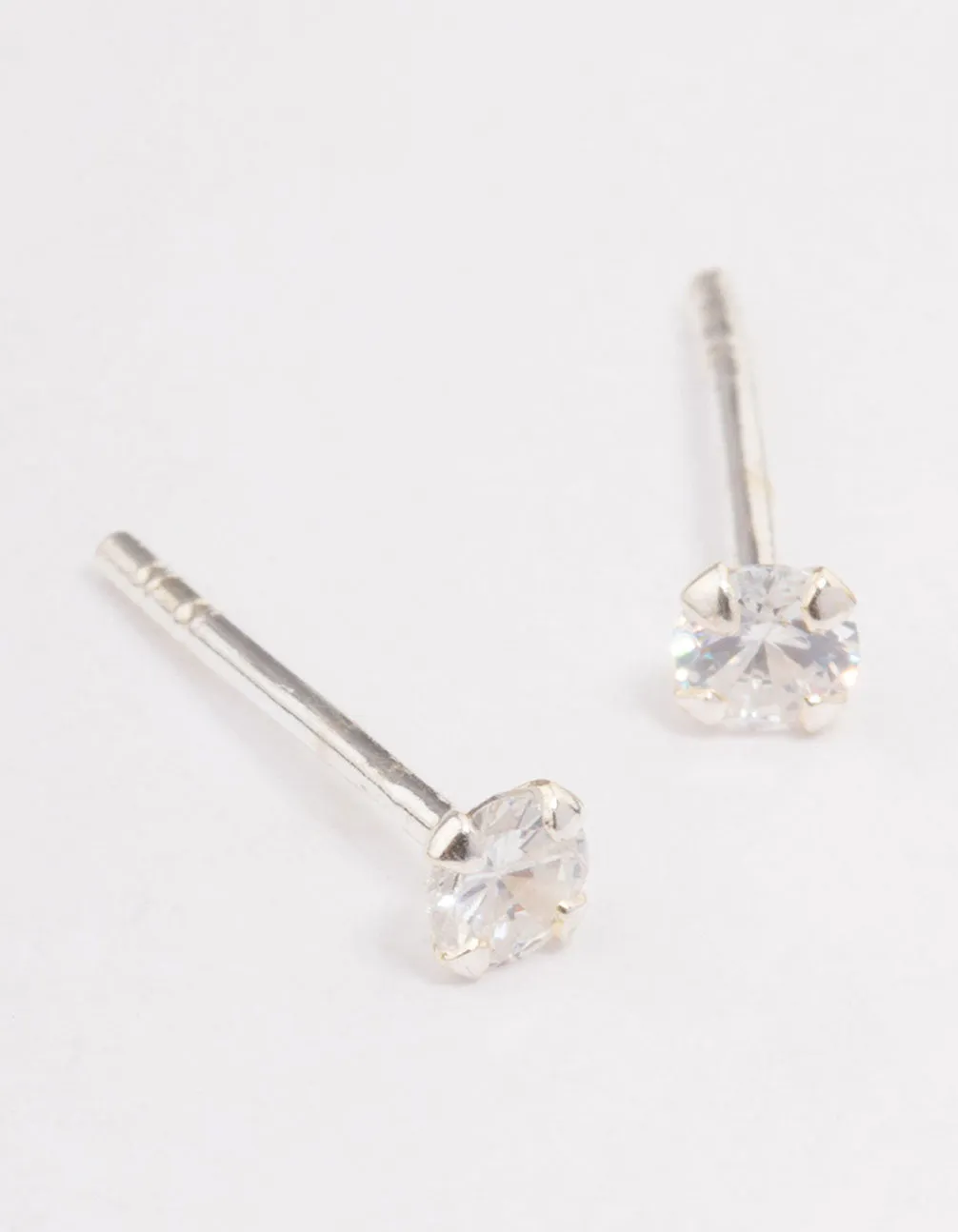 Sterling Silver Baby Cubic Zirconia Stud Earrings