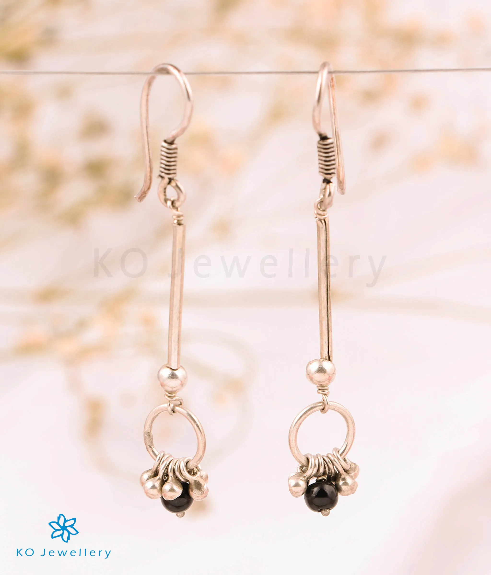 The Black Onyx Silver Gemstone Earring