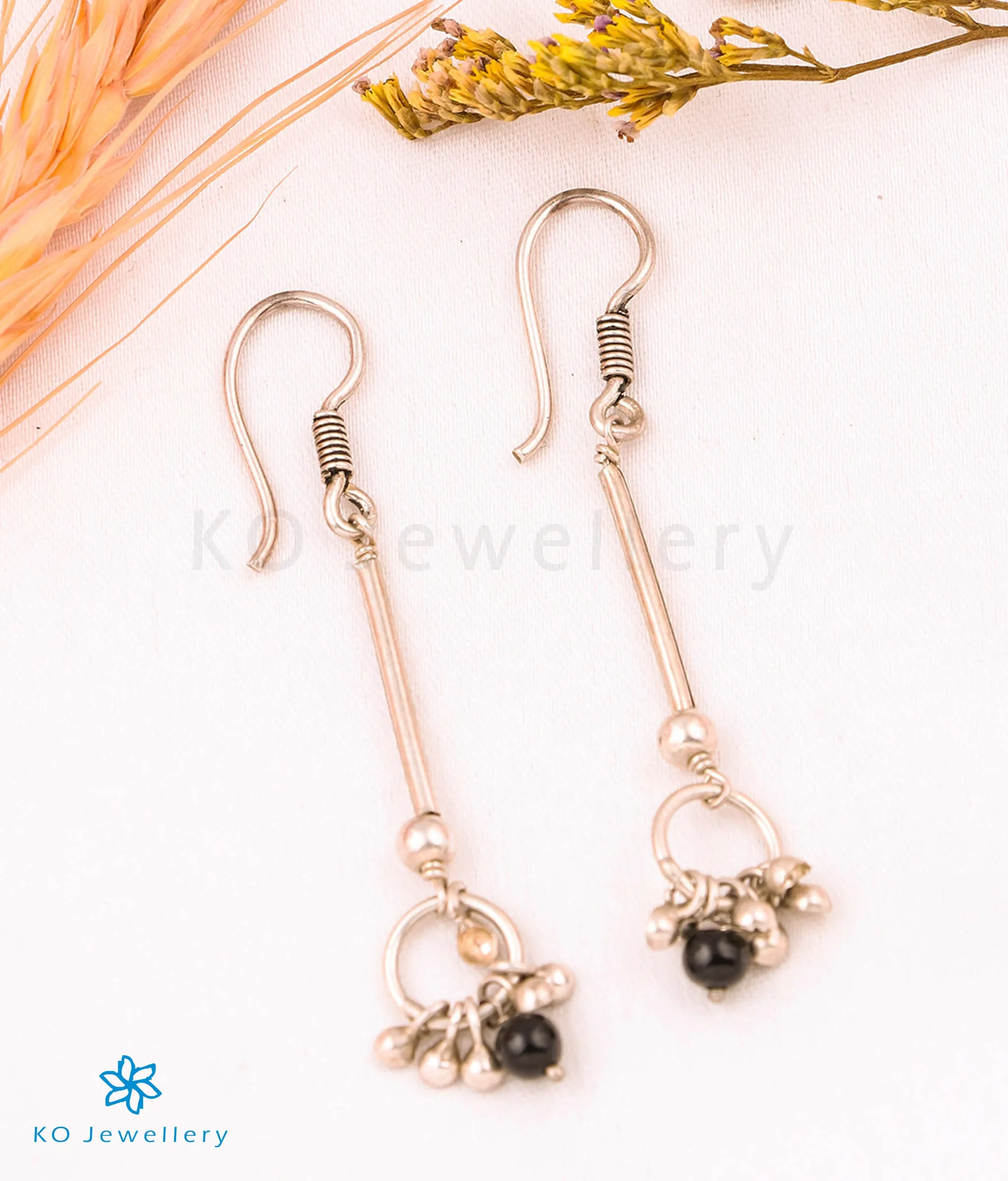 The Black Onyx Silver Gemstone Earring