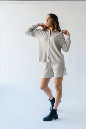 The Du Sol Cozy Ribbed Shorts in Taupe