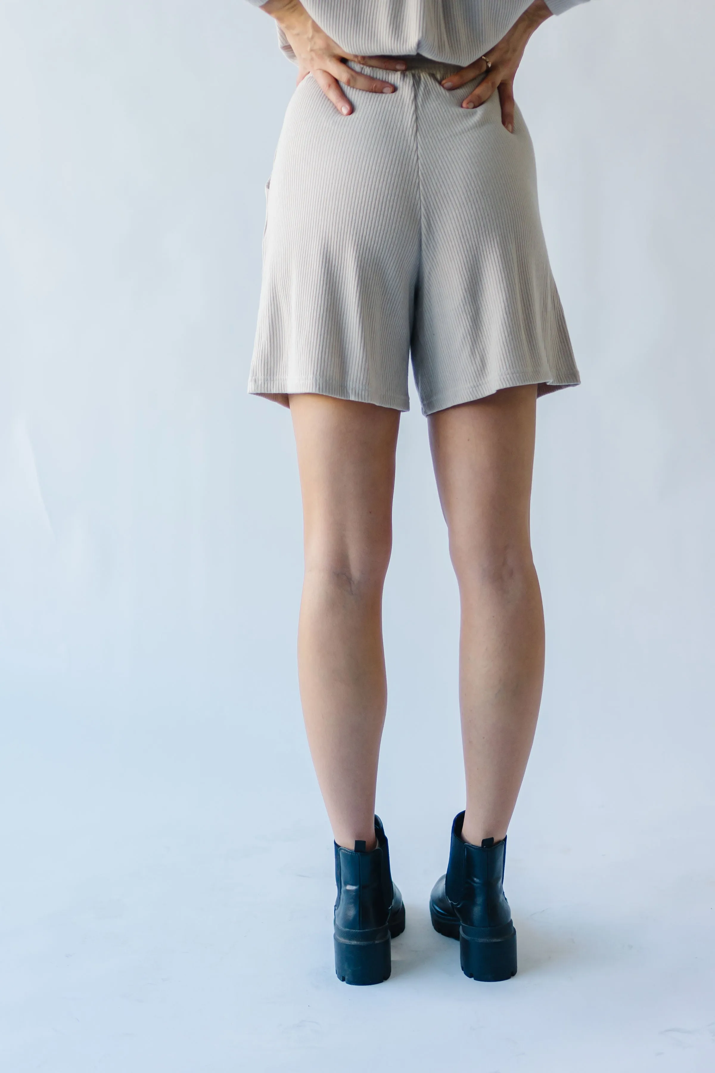 The Du Sol Cozy Ribbed Shorts in Taupe