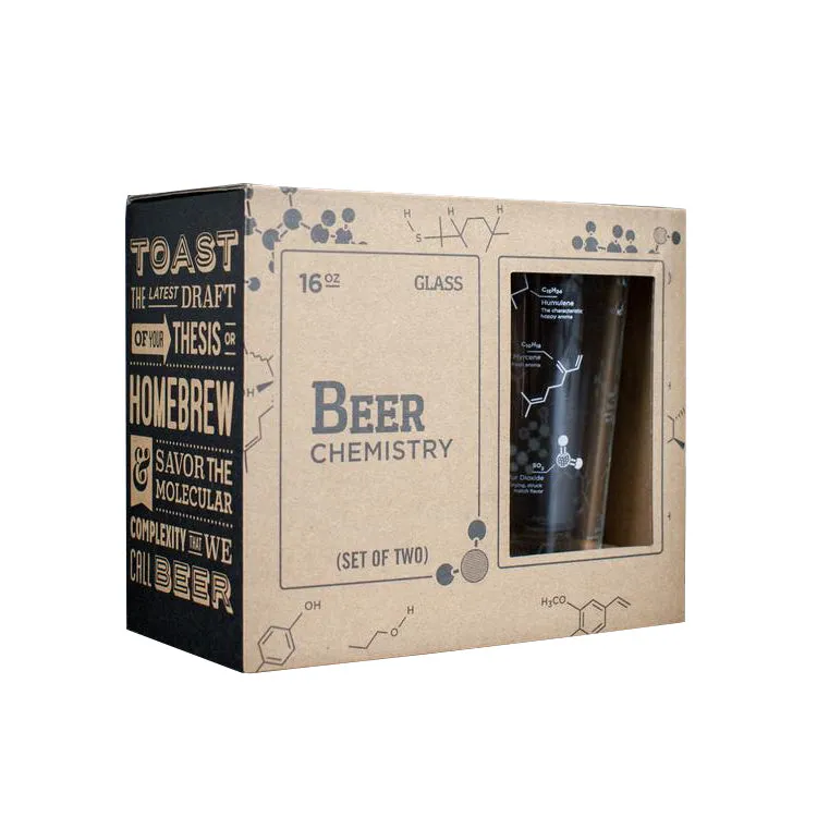 The Science of Beer Pint Glass 2-piece Set