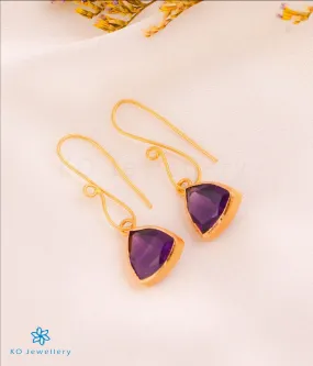 The Triad Amethyst Earrings in 22 KT Gold