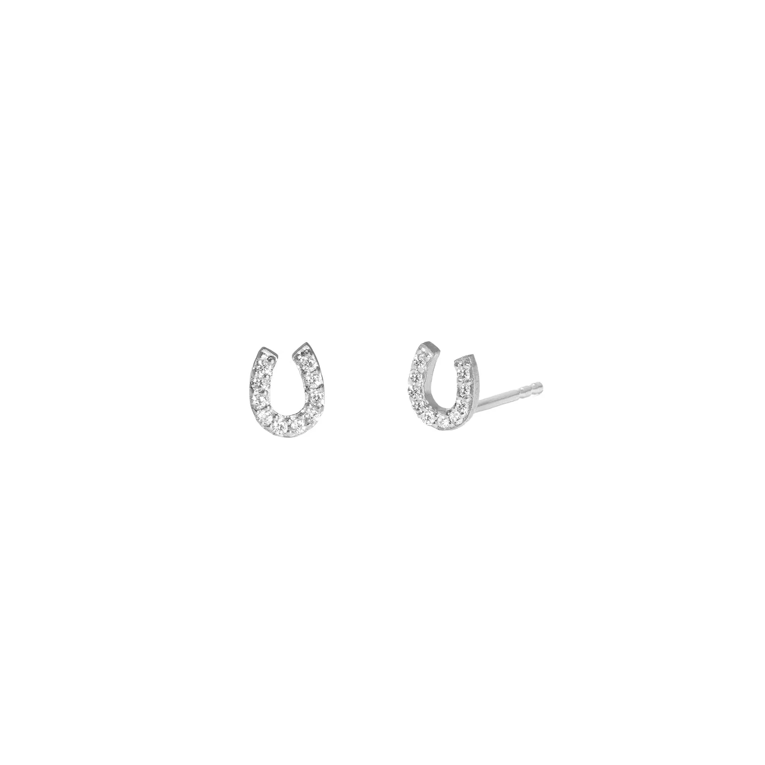 Tiny Horseshoe Studs | Silver