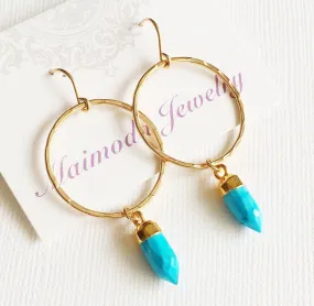 Turquoise spike earring  (E278)