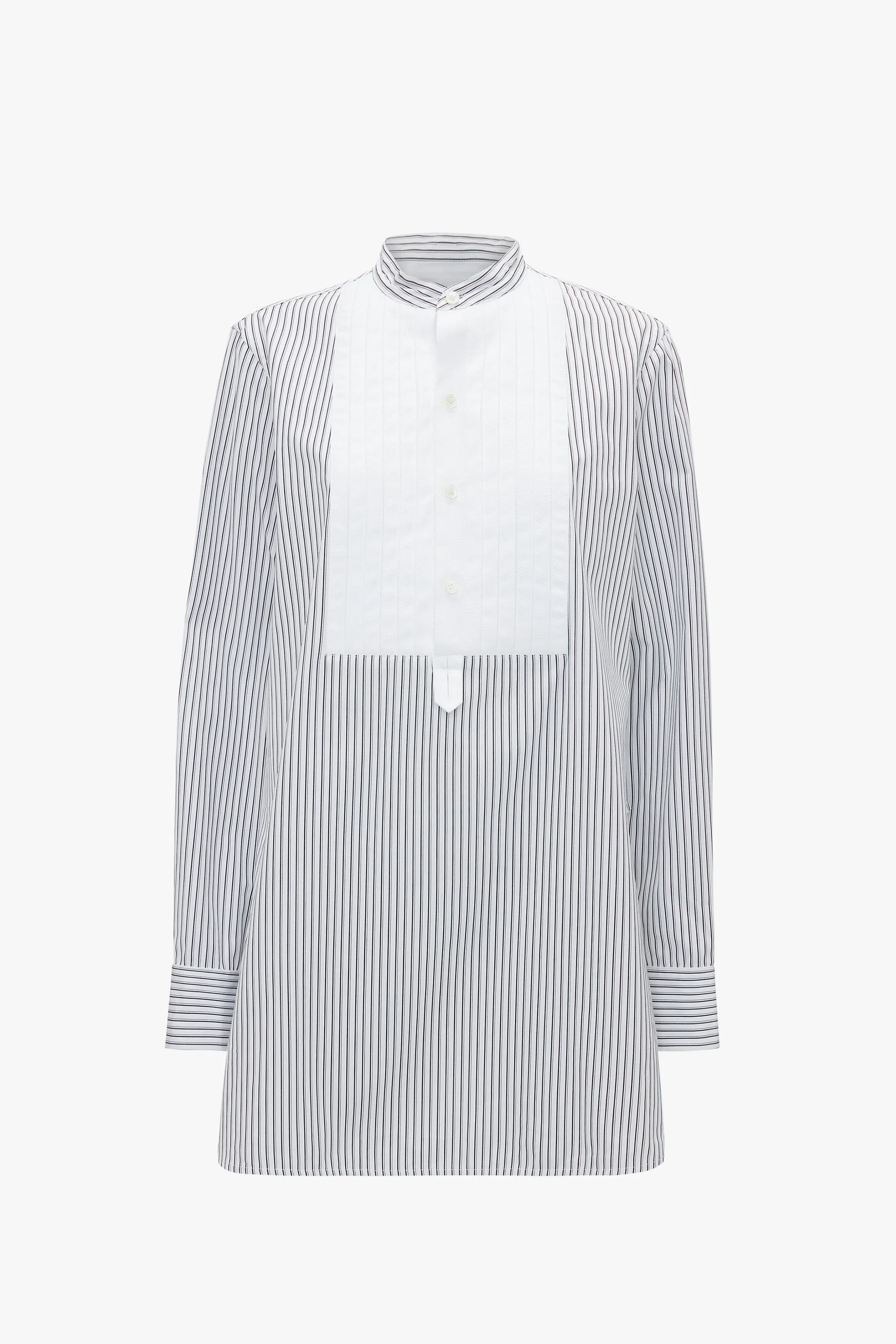 Tuxedo Bib Shirt in Black and Off-White