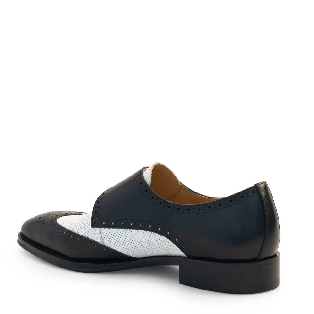 Two-Tone Wing Tip Monk Strap