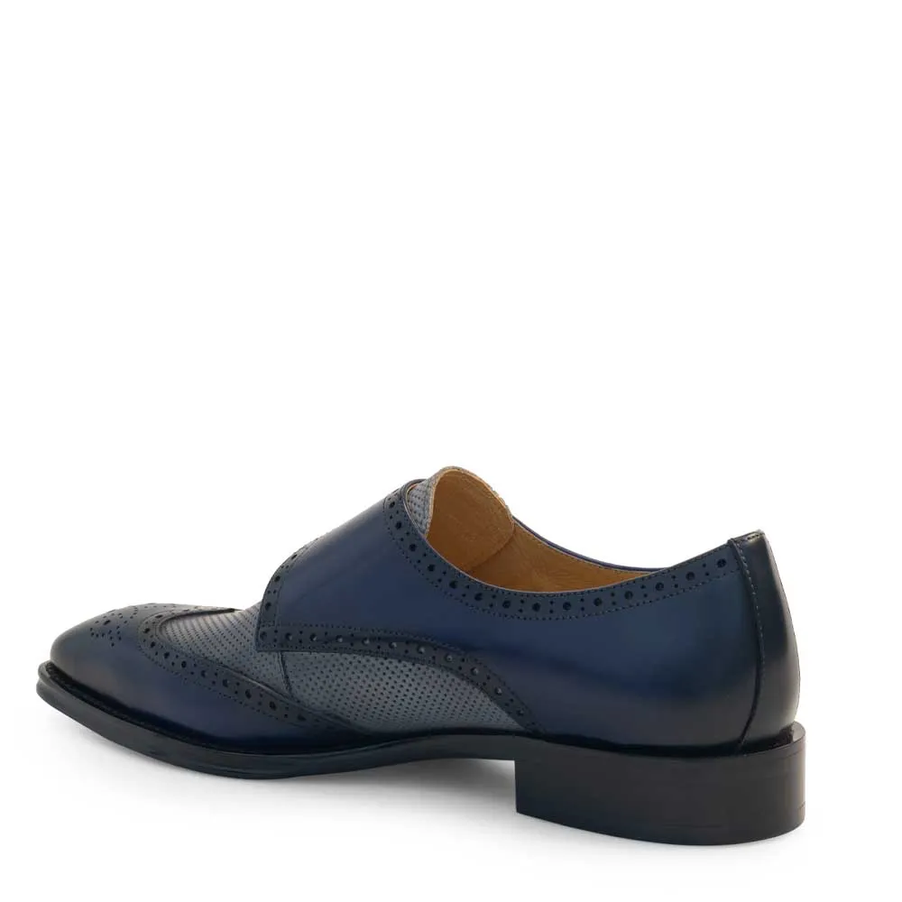 Two-Tone Wing Tip Monk Strap