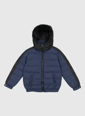 Vierra Rose Drew Contrast Sleeve Puffer in Navy