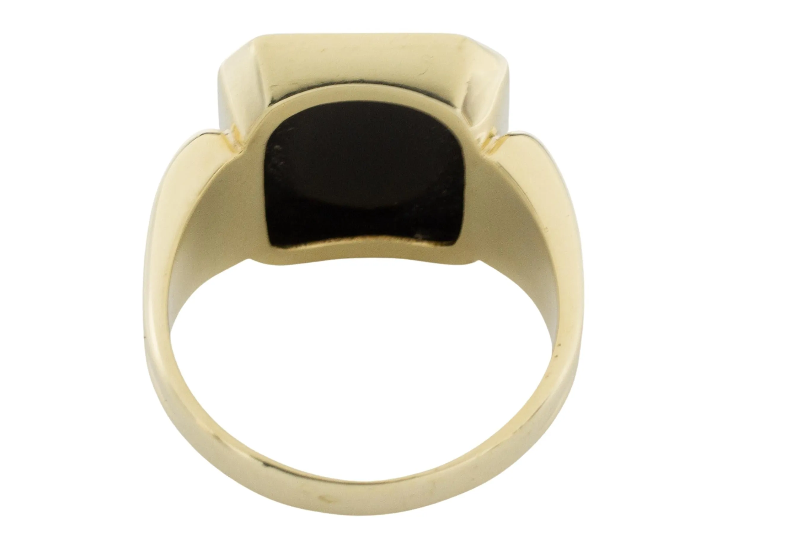 Vintage Dutch gold signet ring with onyx