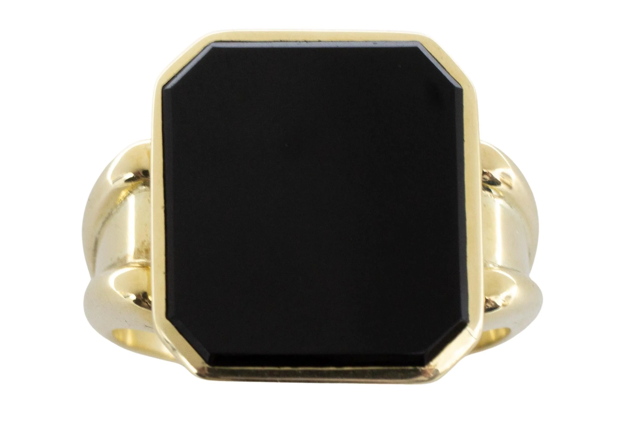 Vintage Dutch gold signet ring with onyx