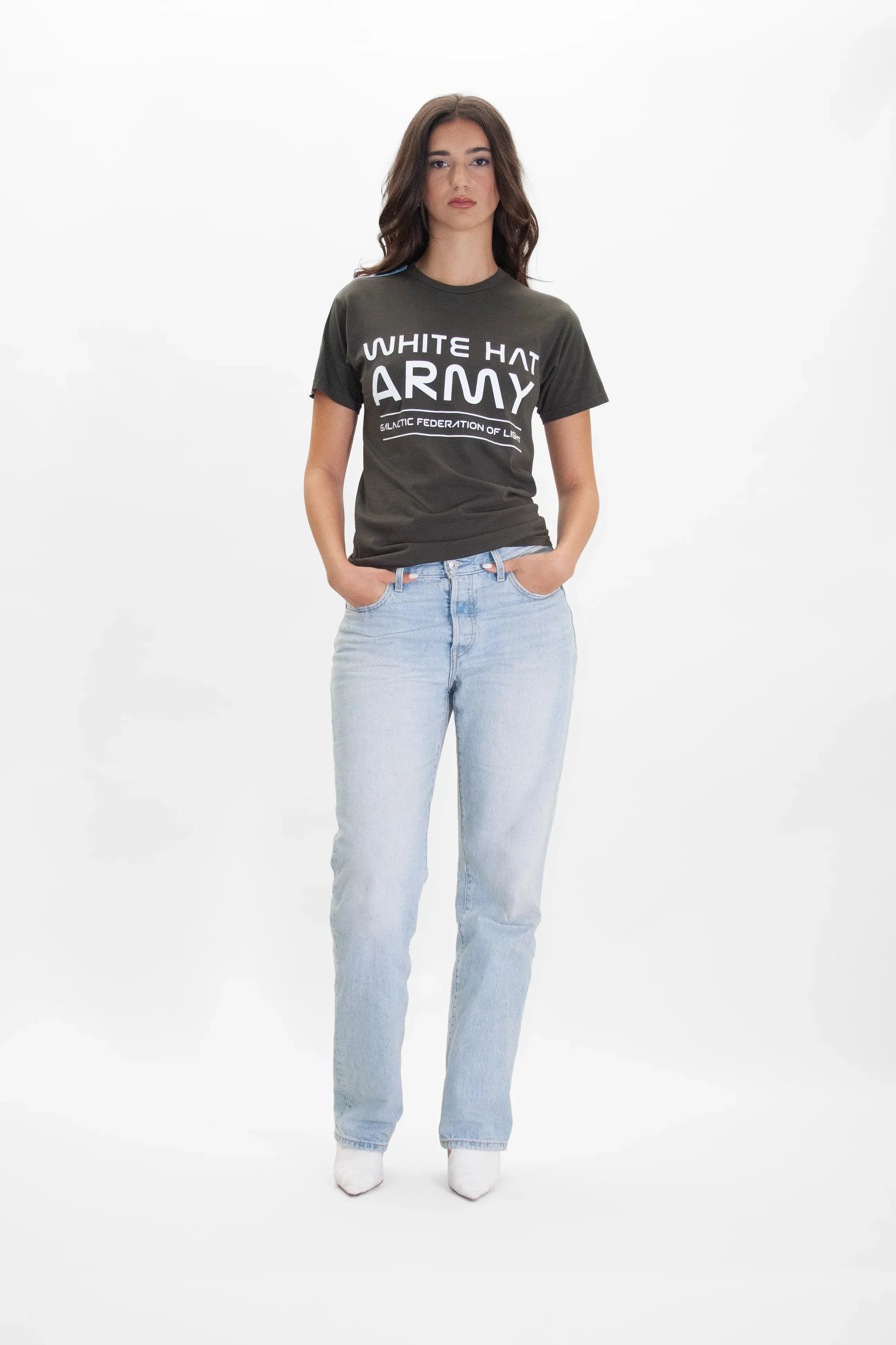 White Hat Army Tee  in Caladan