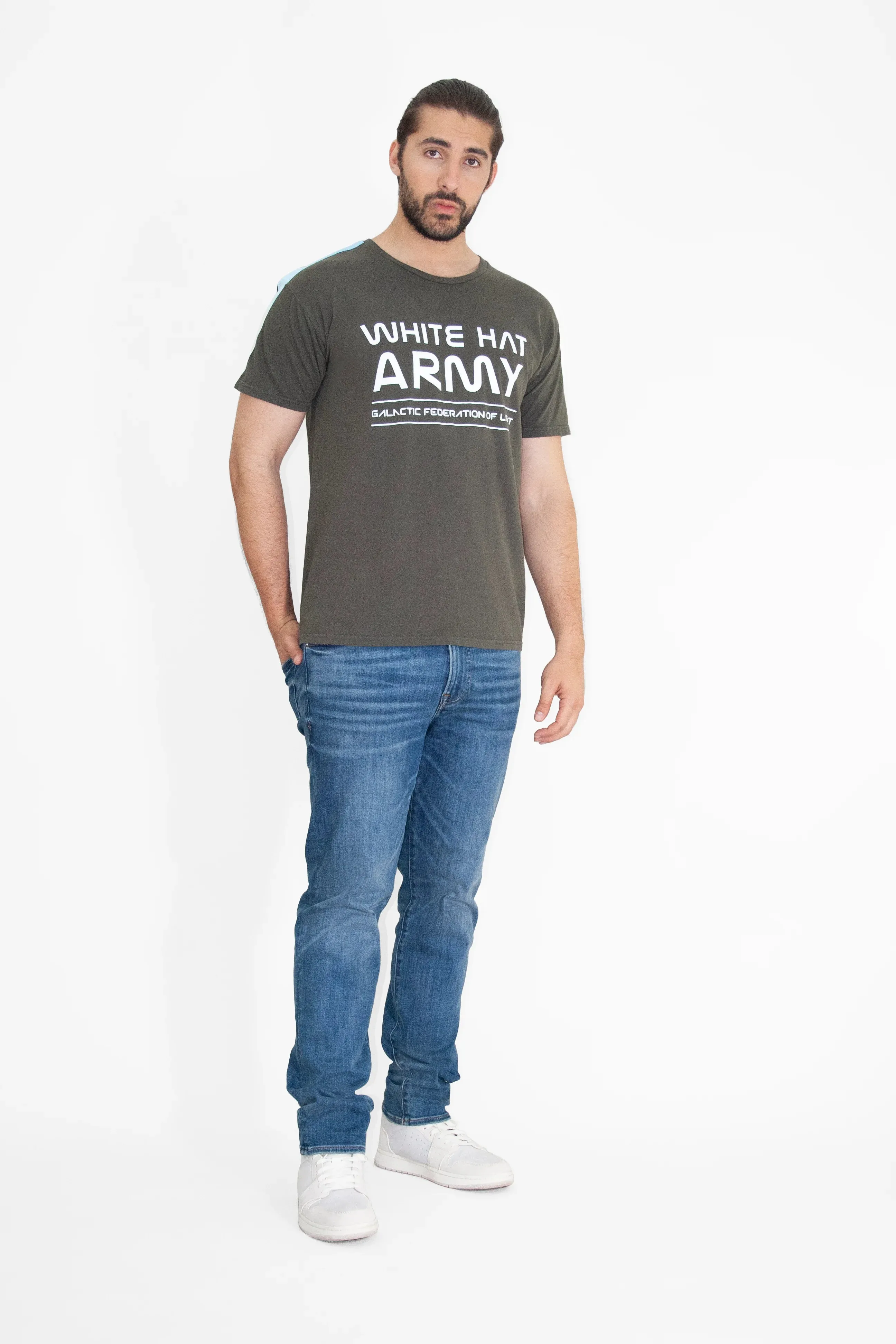 White Hat Army Tee  in Caladan