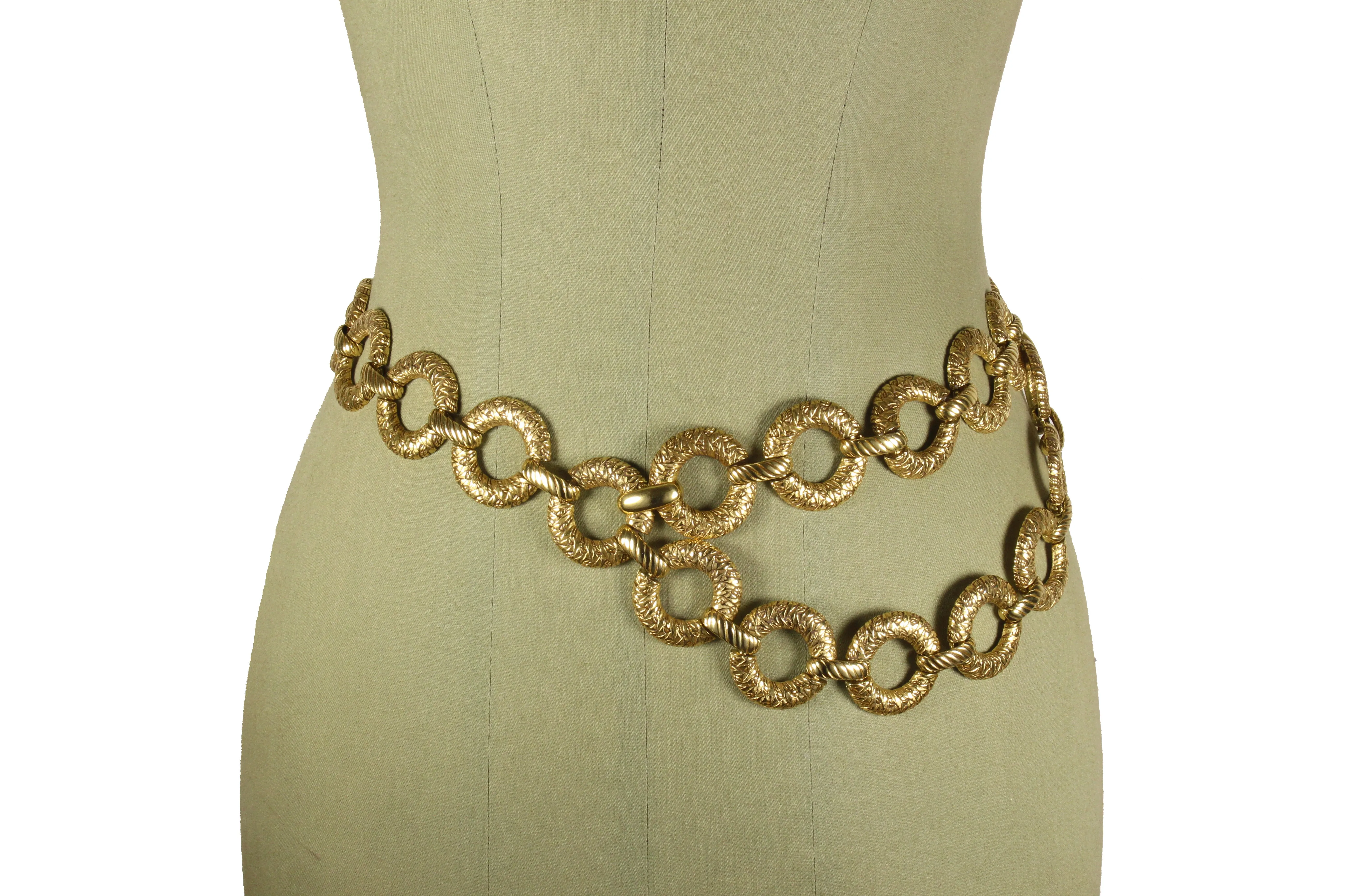 YVES SAINT LAURENT gold metal belt