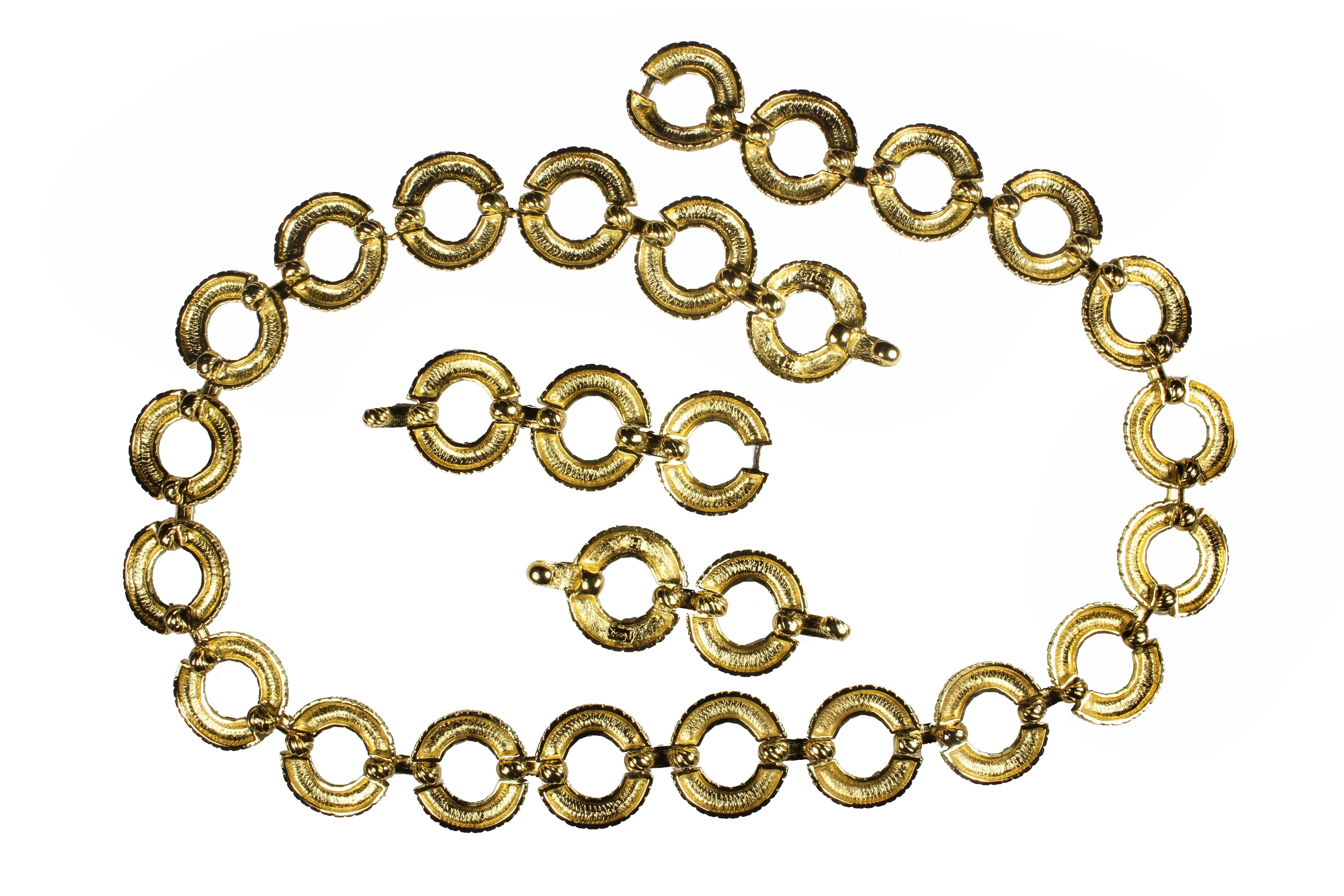 YVES SAINT LAURENT gold metal belt