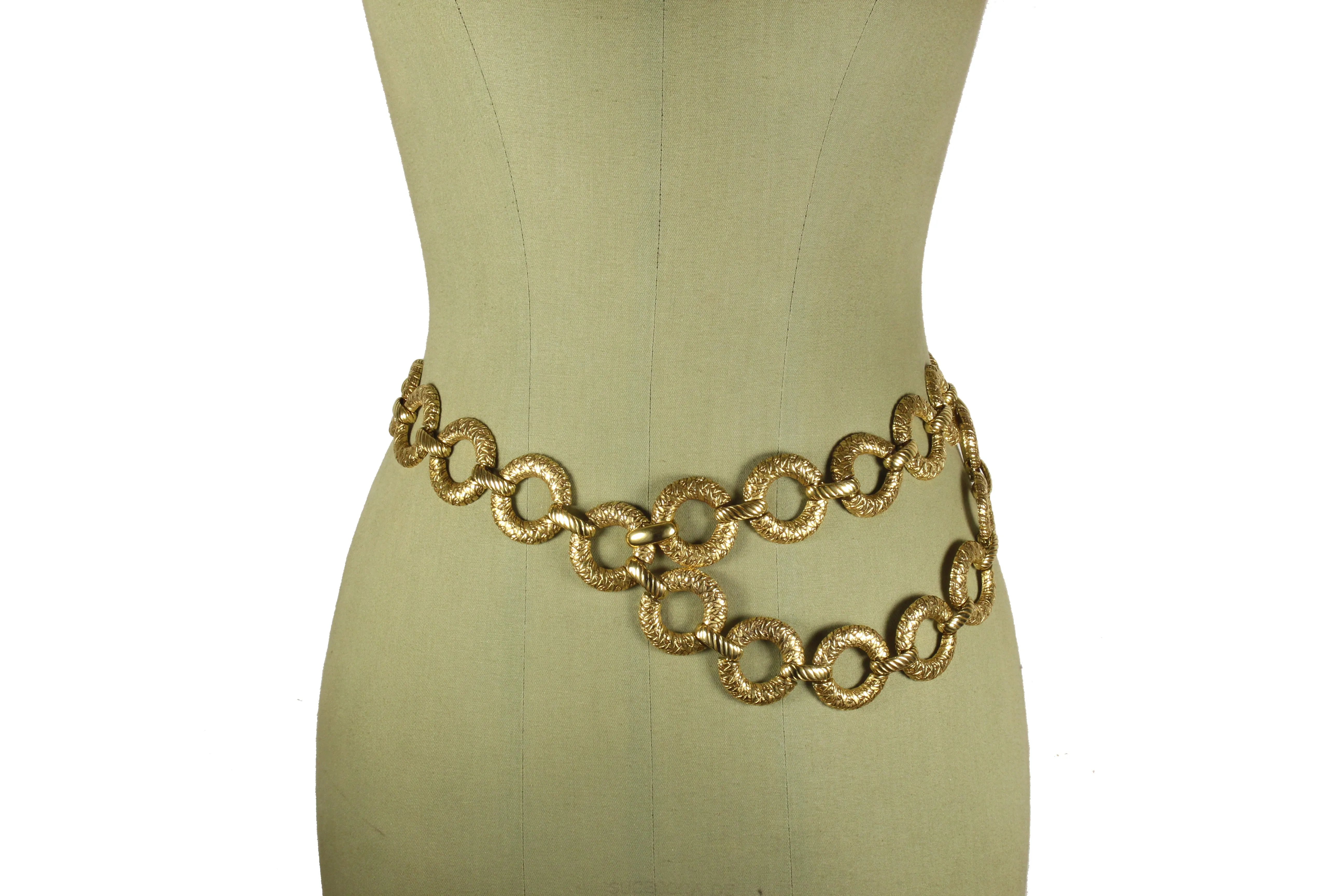 YVES SAINT LAURENT gold metal belt