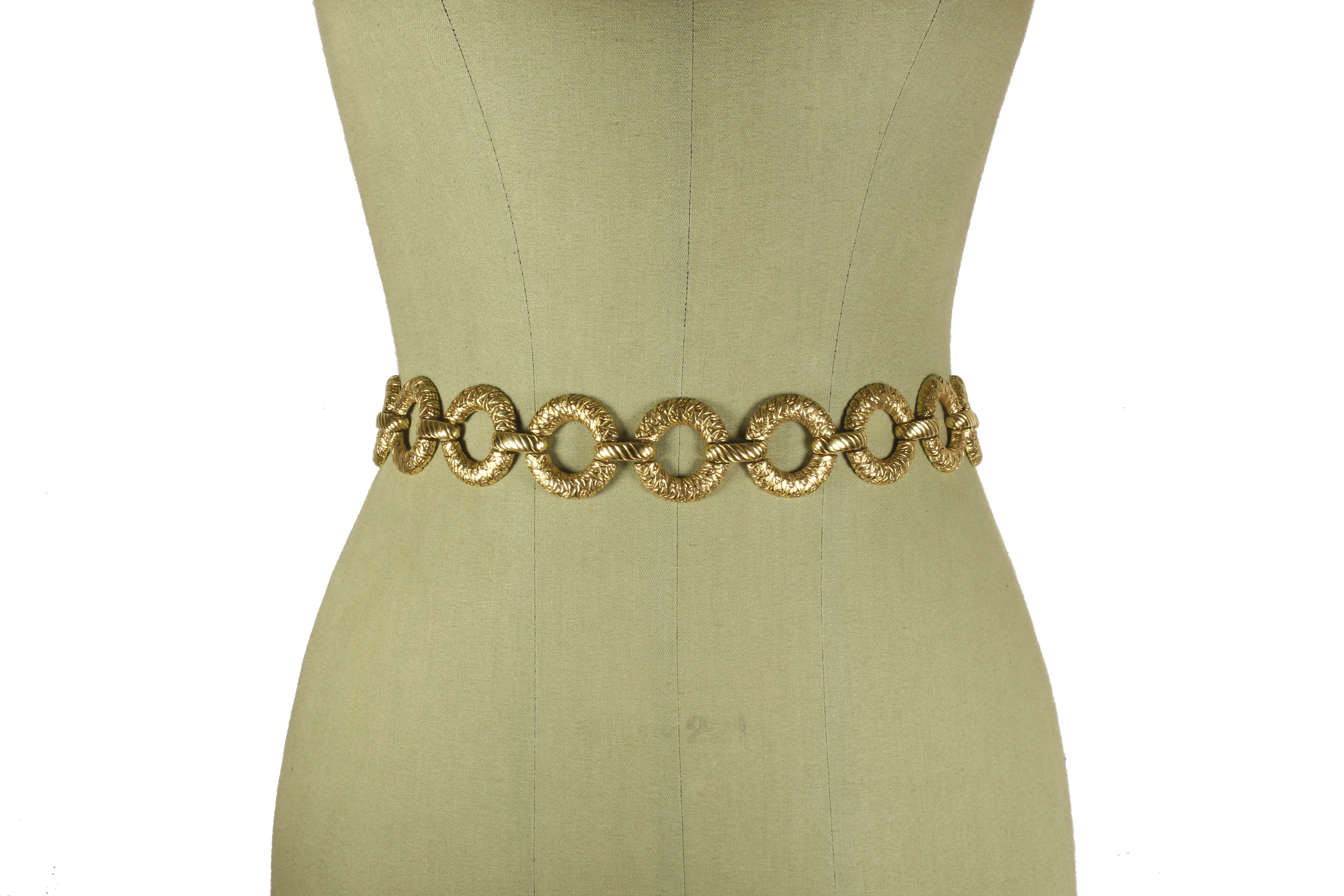 YVES SAINT LAURENT gold metal belt