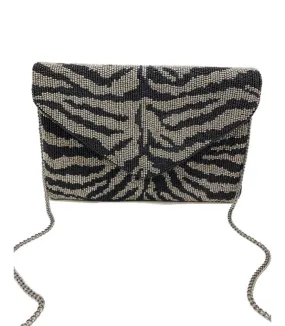 Zebra Beaded Clutch